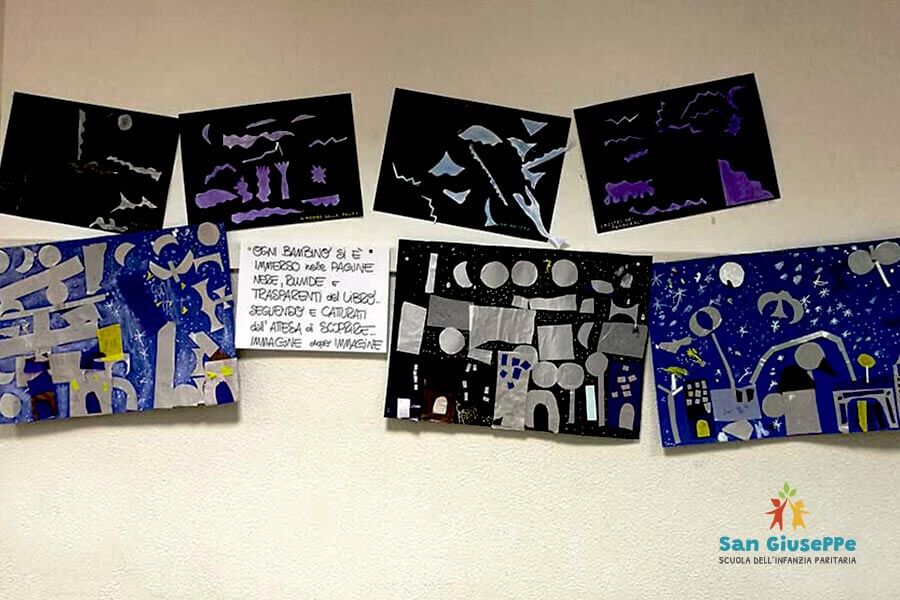 Mostra Laboratori "Giochiamo con l'Arte": disegni bambini ispirati dalle poesie di Bruno Munari