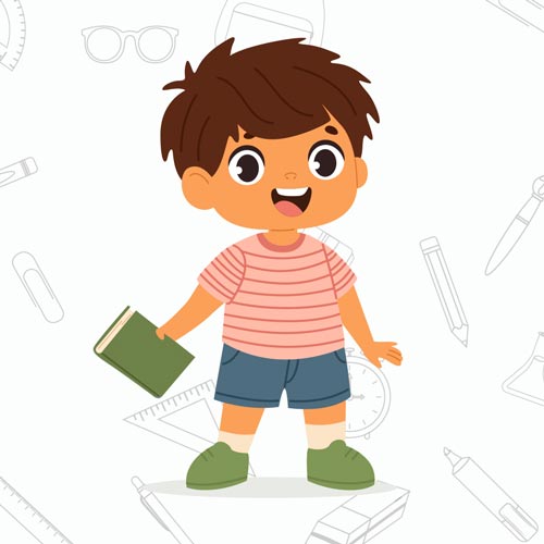 Inserimento scuola infanzia Pero Milano: bambino cartoon primo giorno di scuola