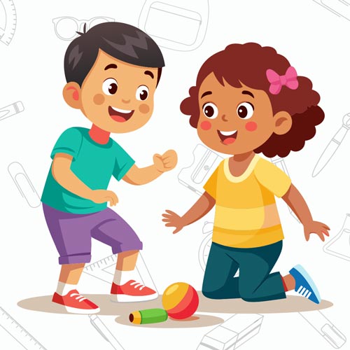 Inserimento scuola infanzia Pero Milano: bambini cartoon che giocano insieme