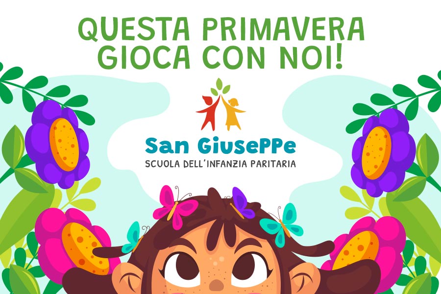 Scuola Materna Paritaria Milano: bambina in mezzo alle piante e farfalle